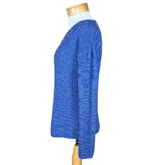 Calvin Klein Jeans Women’s Stretchy Ribbed Textured Denim Look V-Neck Sweater S - Picture 5 of 10